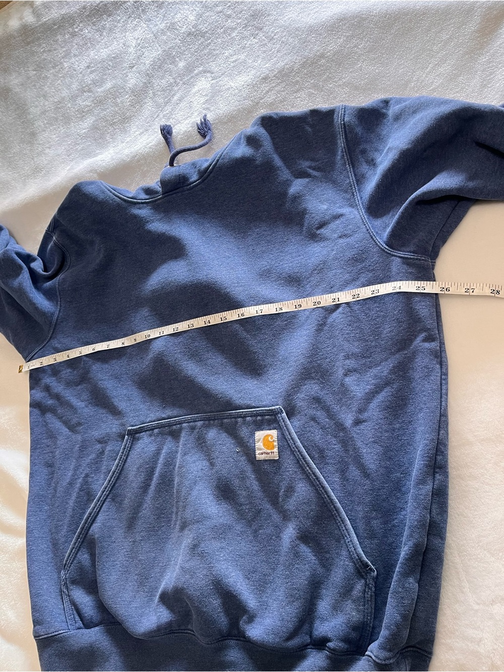 CARHARTT Loose Fit Navy Distressed Pullover Hoodie Sweatshirt Unisex Adult L GUC - Picture 6 of 7